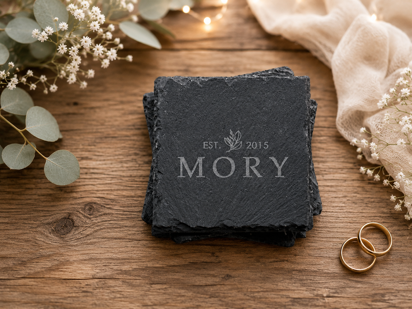 Set of 4 Personalized Slate Coasters