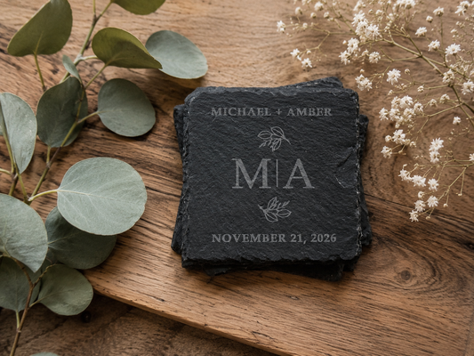 Set of 4 Personalized Slate Coasters