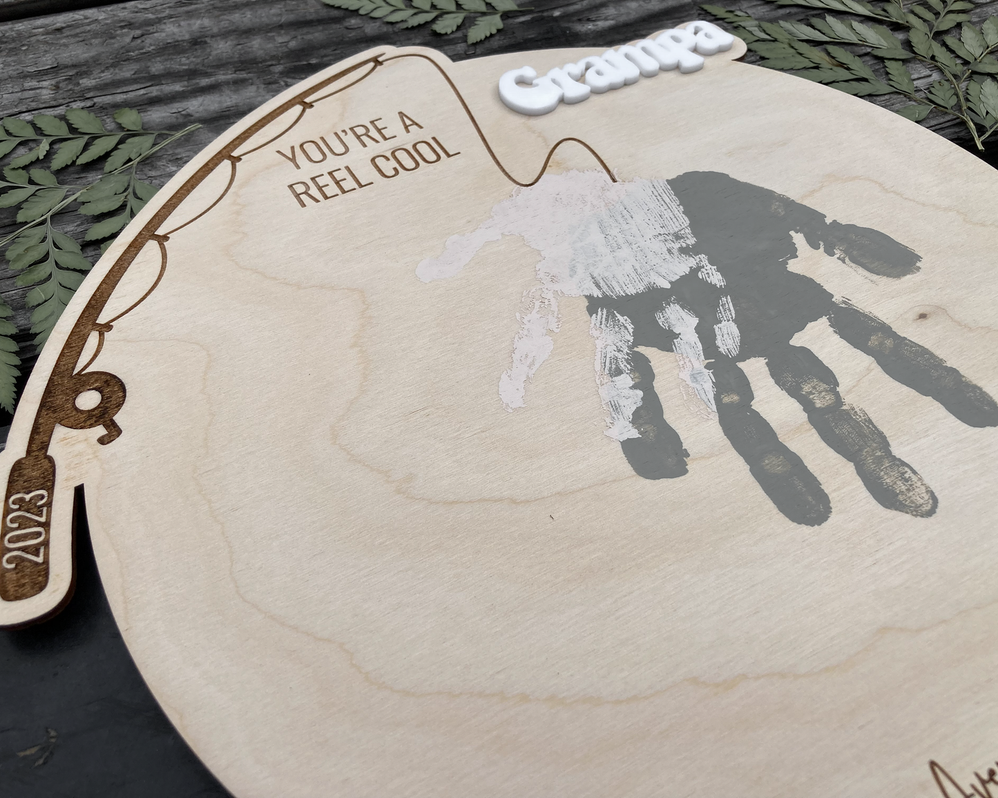 DIY You're a Reel Catch Father's Day Handprint Sign