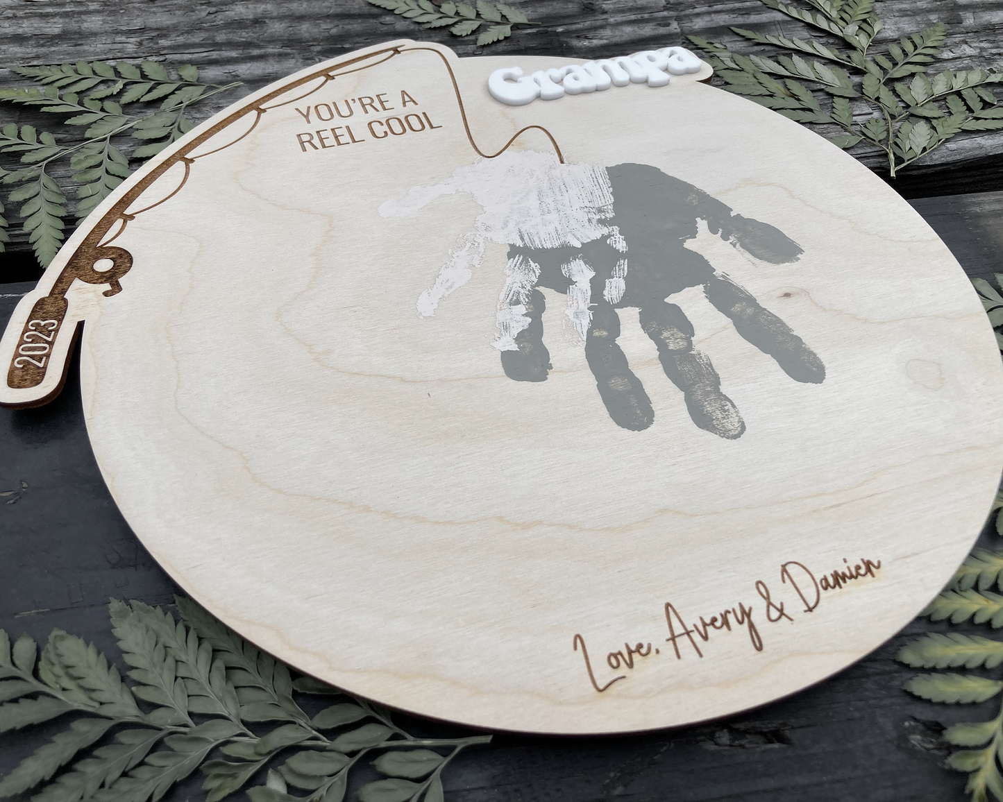 DIY You're a Reel Catch Father's Day Handprint Sign