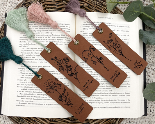 Personalized Flower Birth Month Bookmark