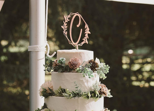 Personalized Wooden Couples Wedding Cake Topper