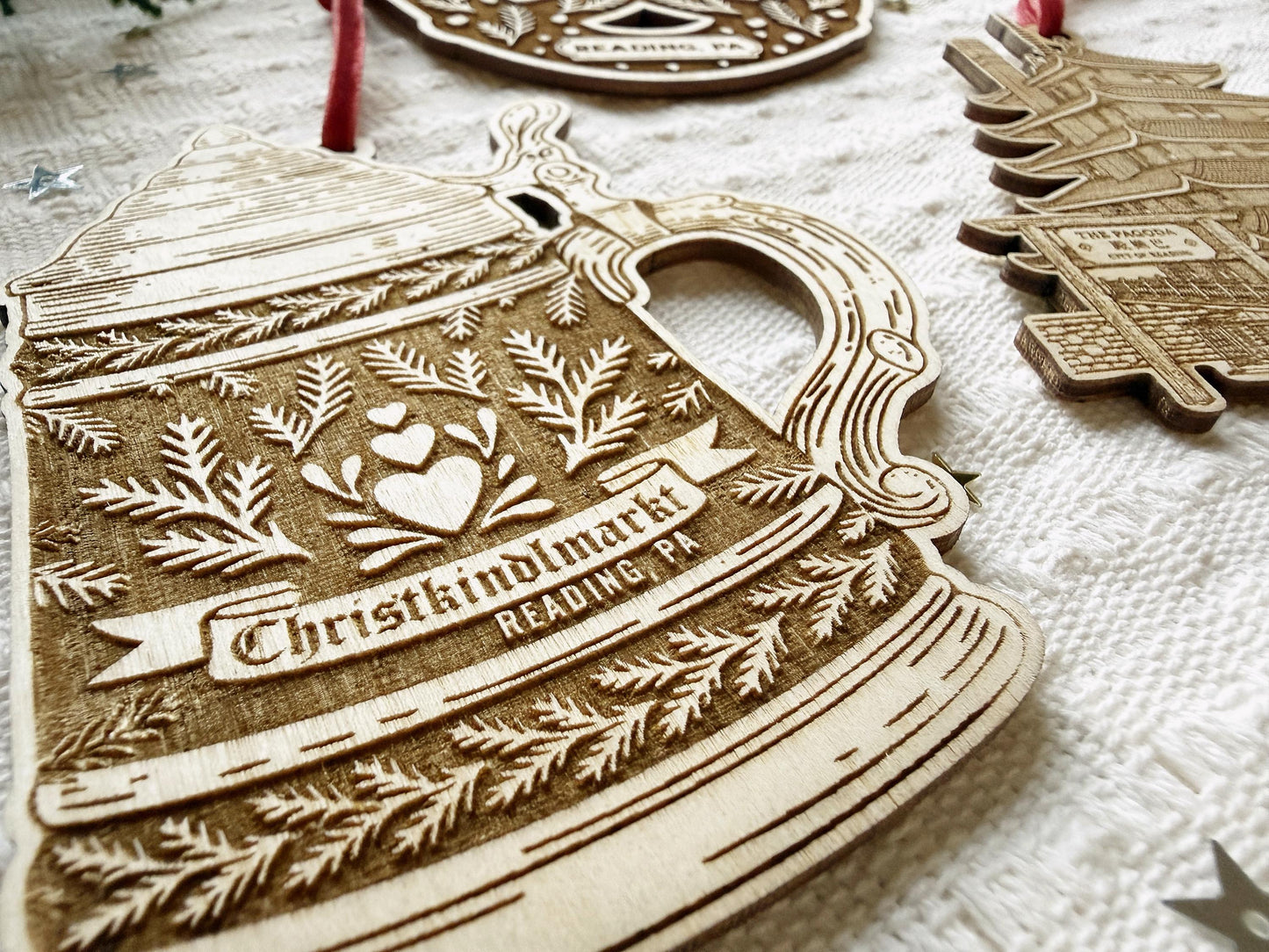 Christkindlmarkt Reading PA Beer Stein Ornament Wood German Christmas Market Keepsake Pennsylvania Dutch Folk Art Berks County Gift