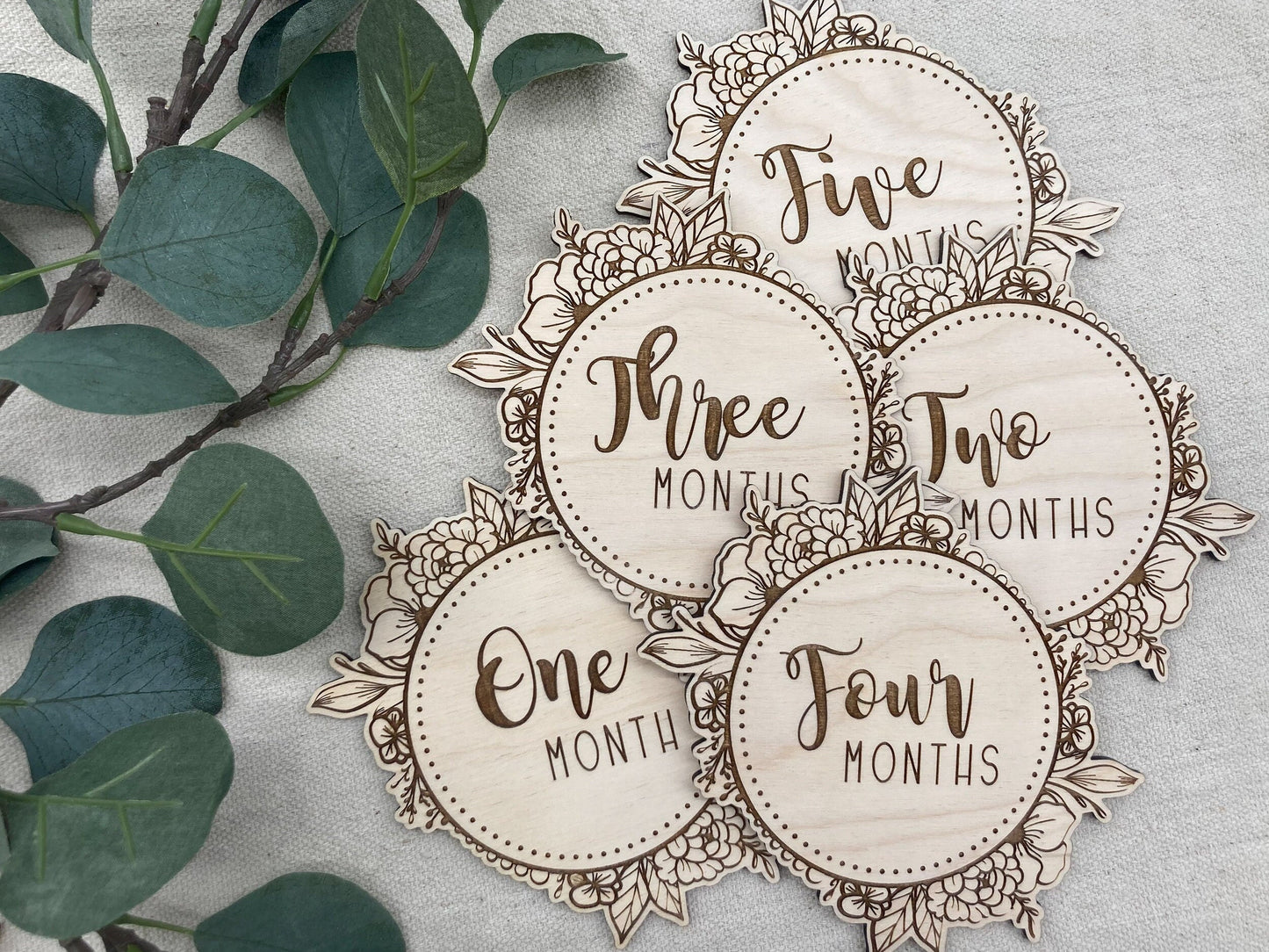 Floral Monthly Milestone Discs