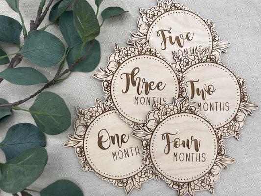 Floral Monthly Milestone Discs