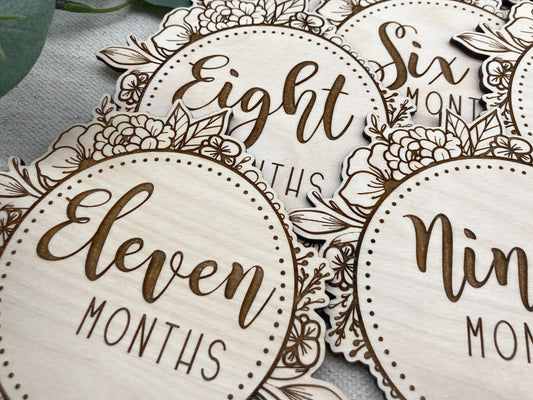 Floral Monthly Milestone Discs
