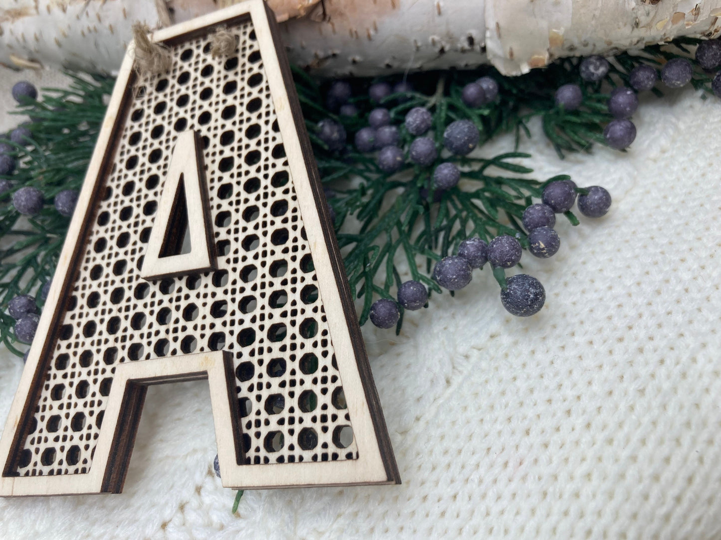 Rattan Christmas Stocking Tags