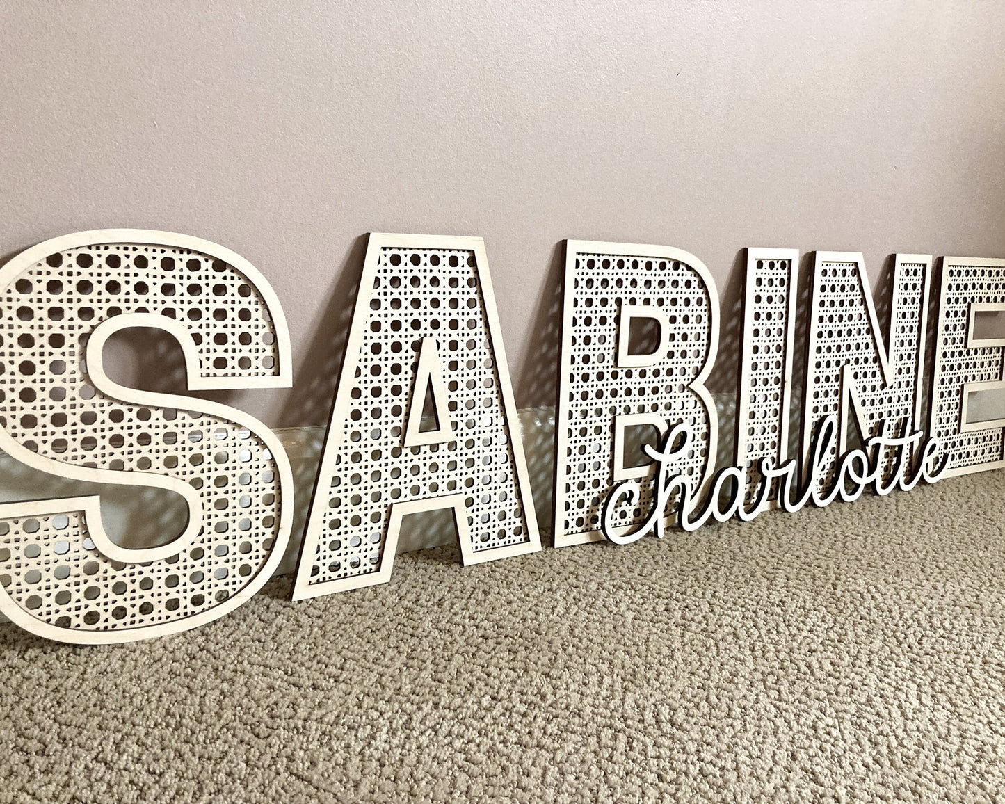 Faux Rattan Letter