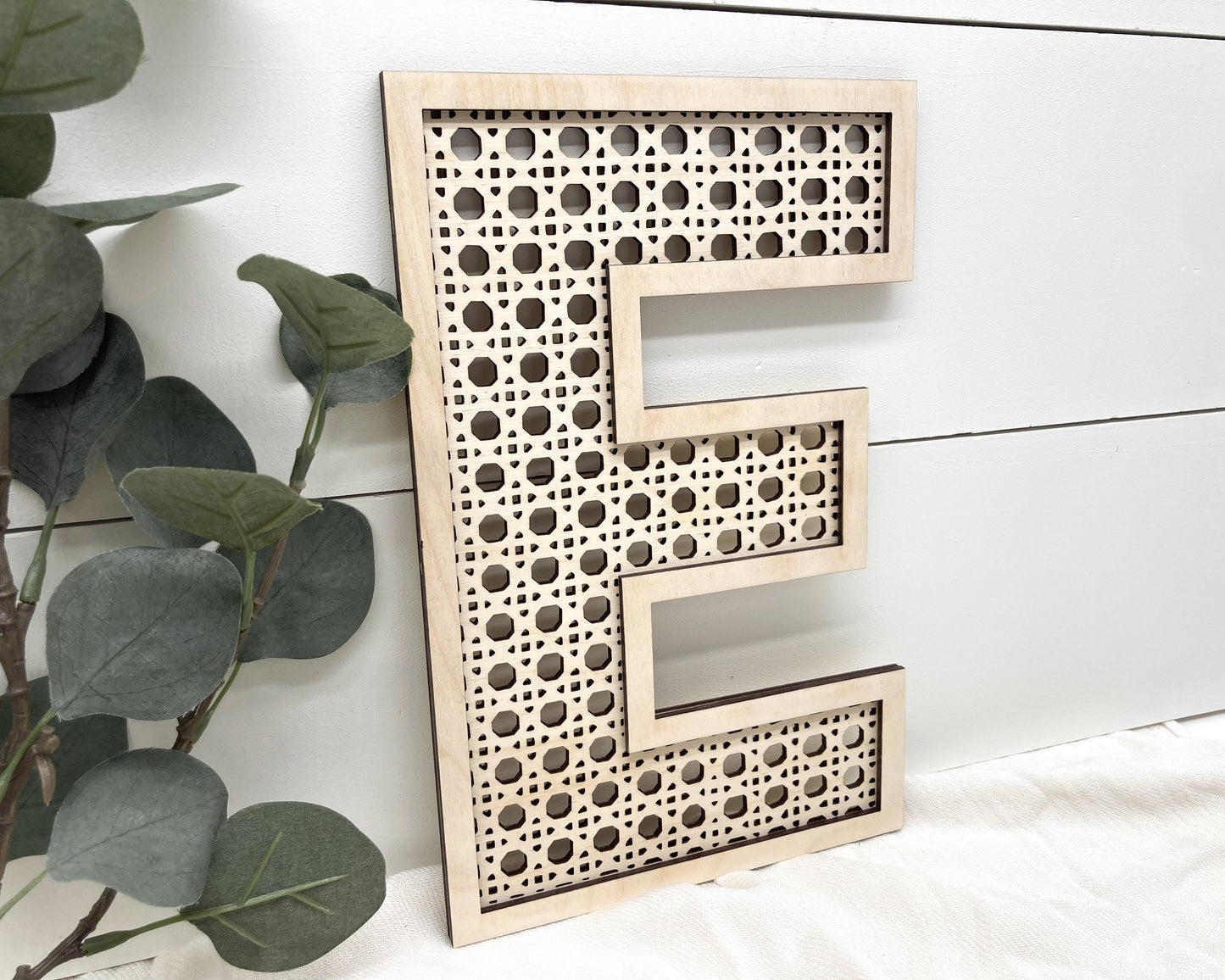 Faux Rattan Letter
