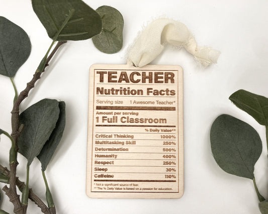 Nutrition Teacher Appreciation Ornament