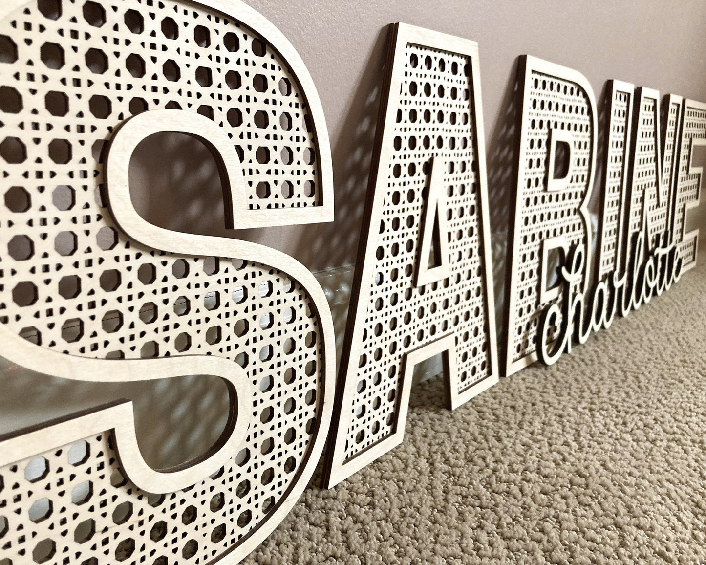 Faux Rattan Letter