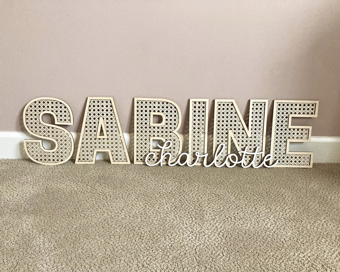 Faux Rattan Letter