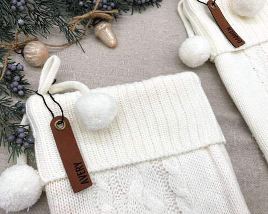 Personalized Leather Stocking Tag