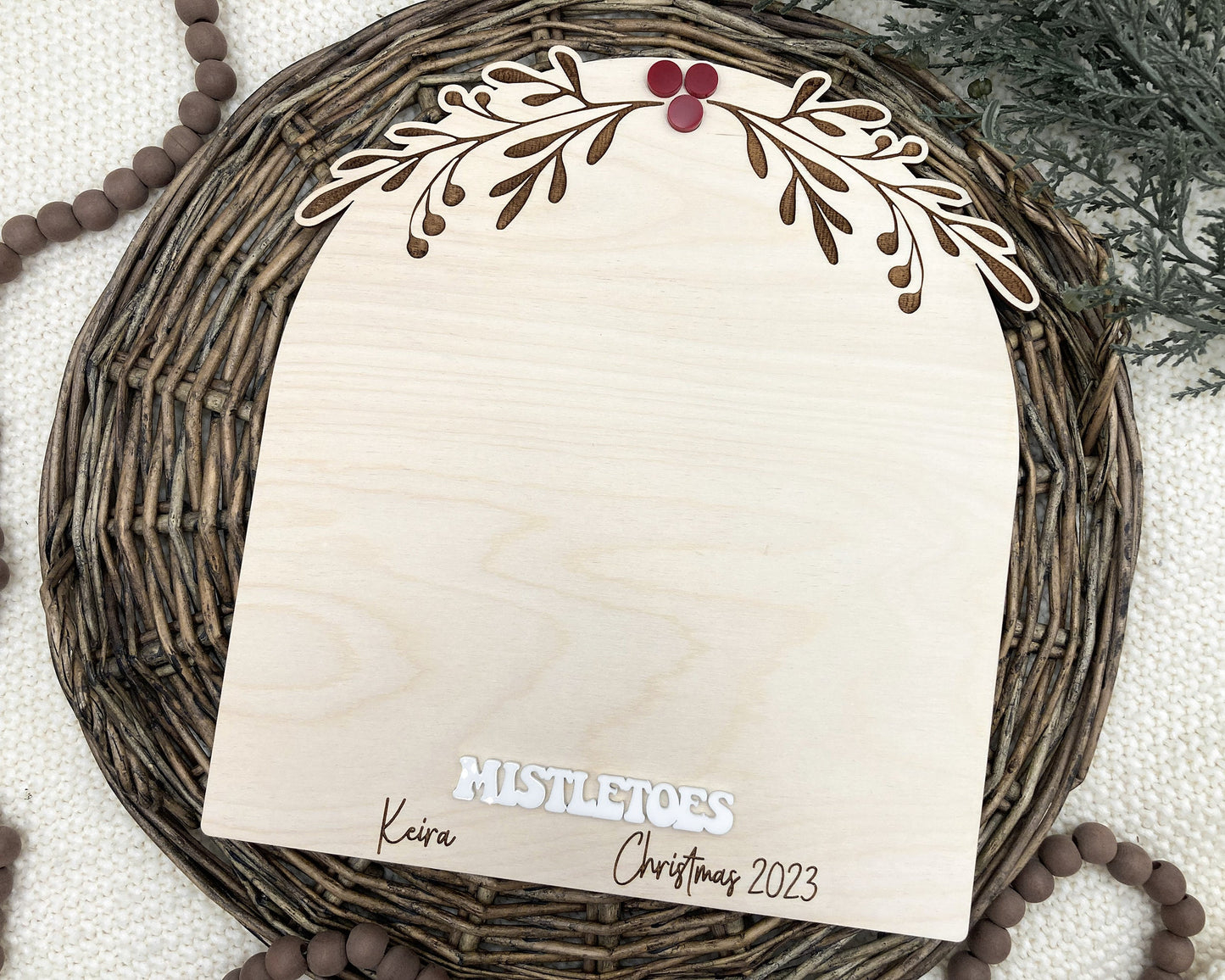 DIY Christmas Mistletoes Baby Footprint Sign
