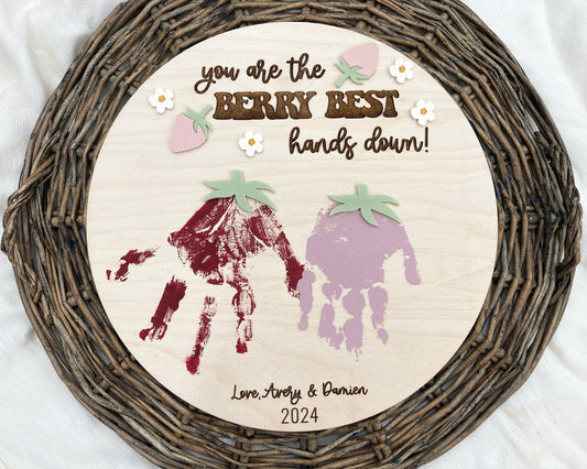 DIY Handprint Sign You Are The Berry Best Mothers Day Sign