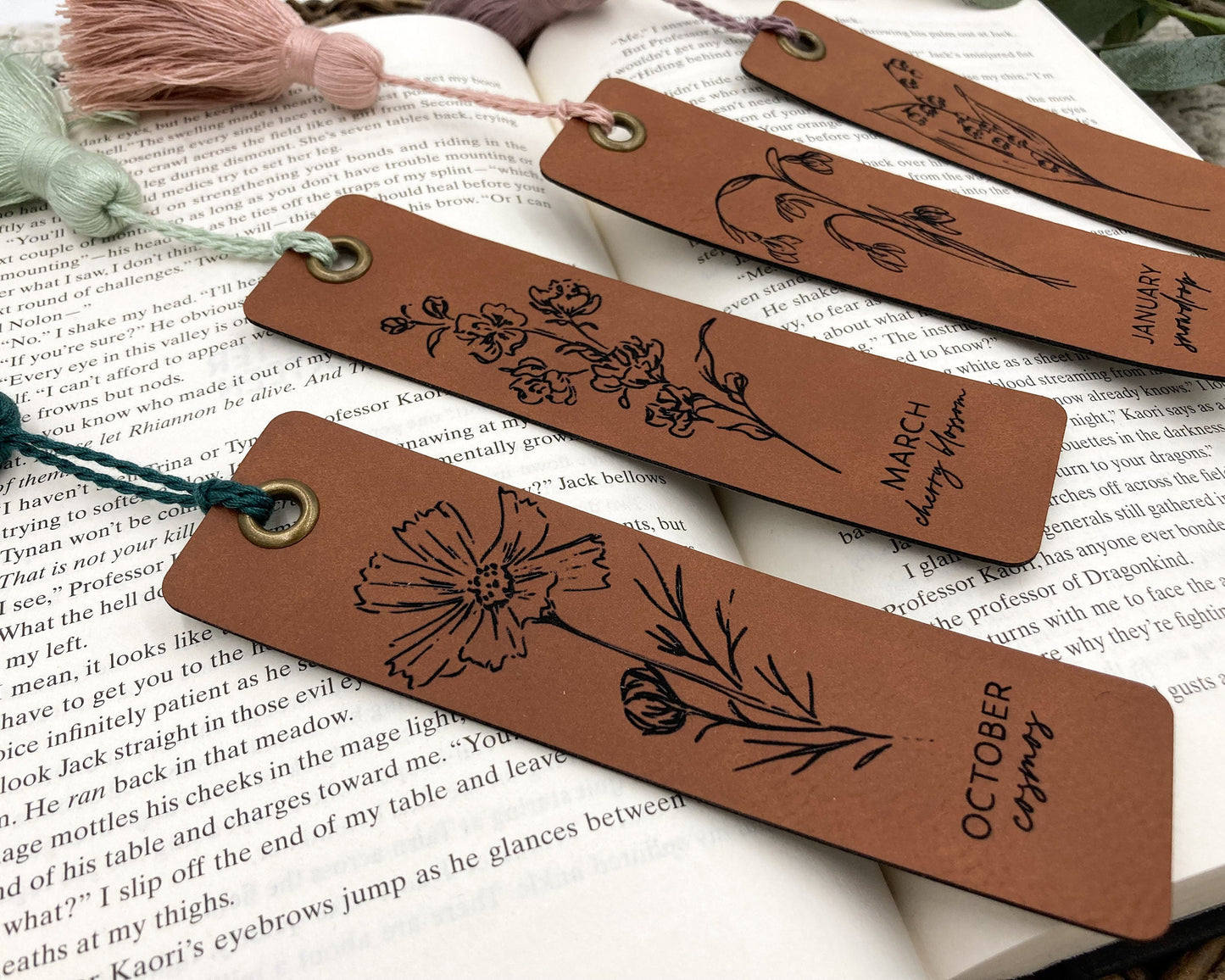 Personalized Birth Month Flower Bookmark