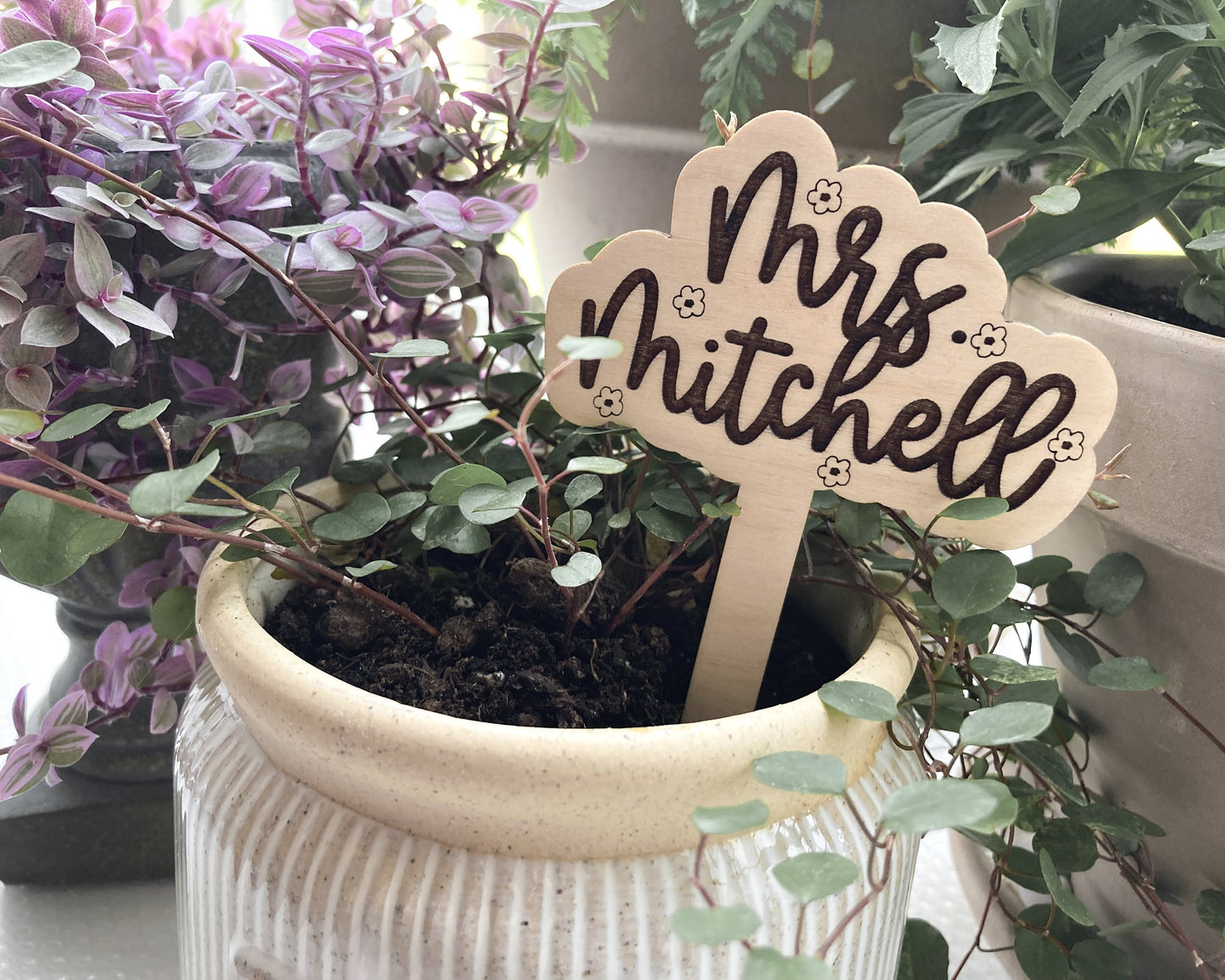 Personalized Teacher Bouquet Stick Plant Stake