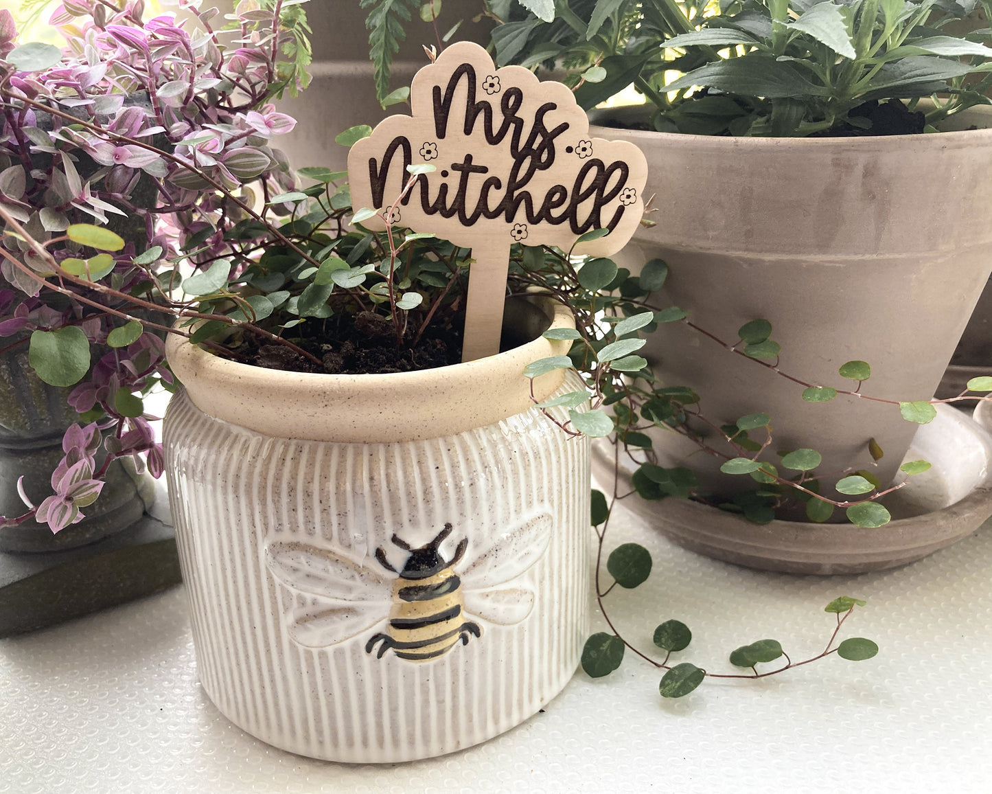 Personalized Teacher Bouquet Stick Plant Stake
