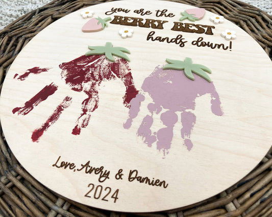 DIY Handprint Sign You Are The Berry Best Mothers Day Sign
