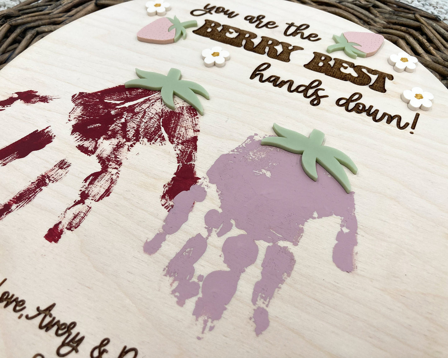 DIY Handprint Sign You Are The Berry Best Mothers Day Sign