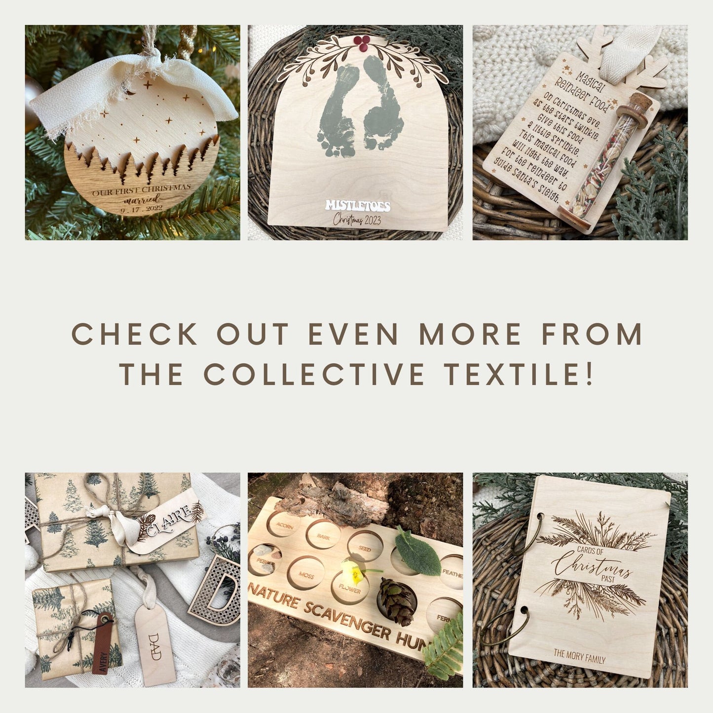 Rattan Christmas Stocking Tags