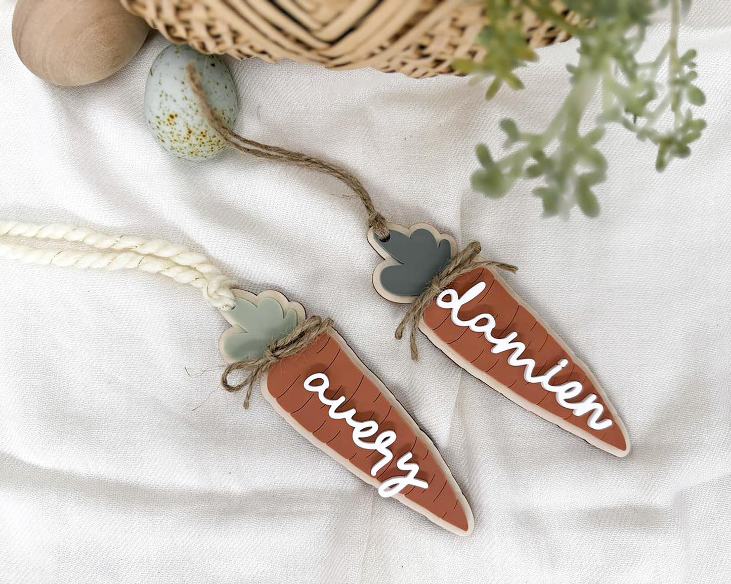 Personalized Carrot Easter Bunny Basket Tag