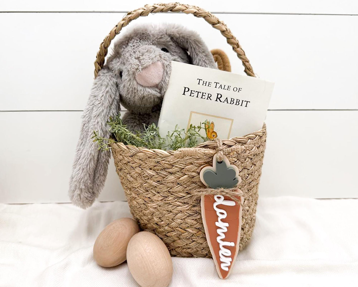 Personalized Carrot Easter Bunny Basket Tag