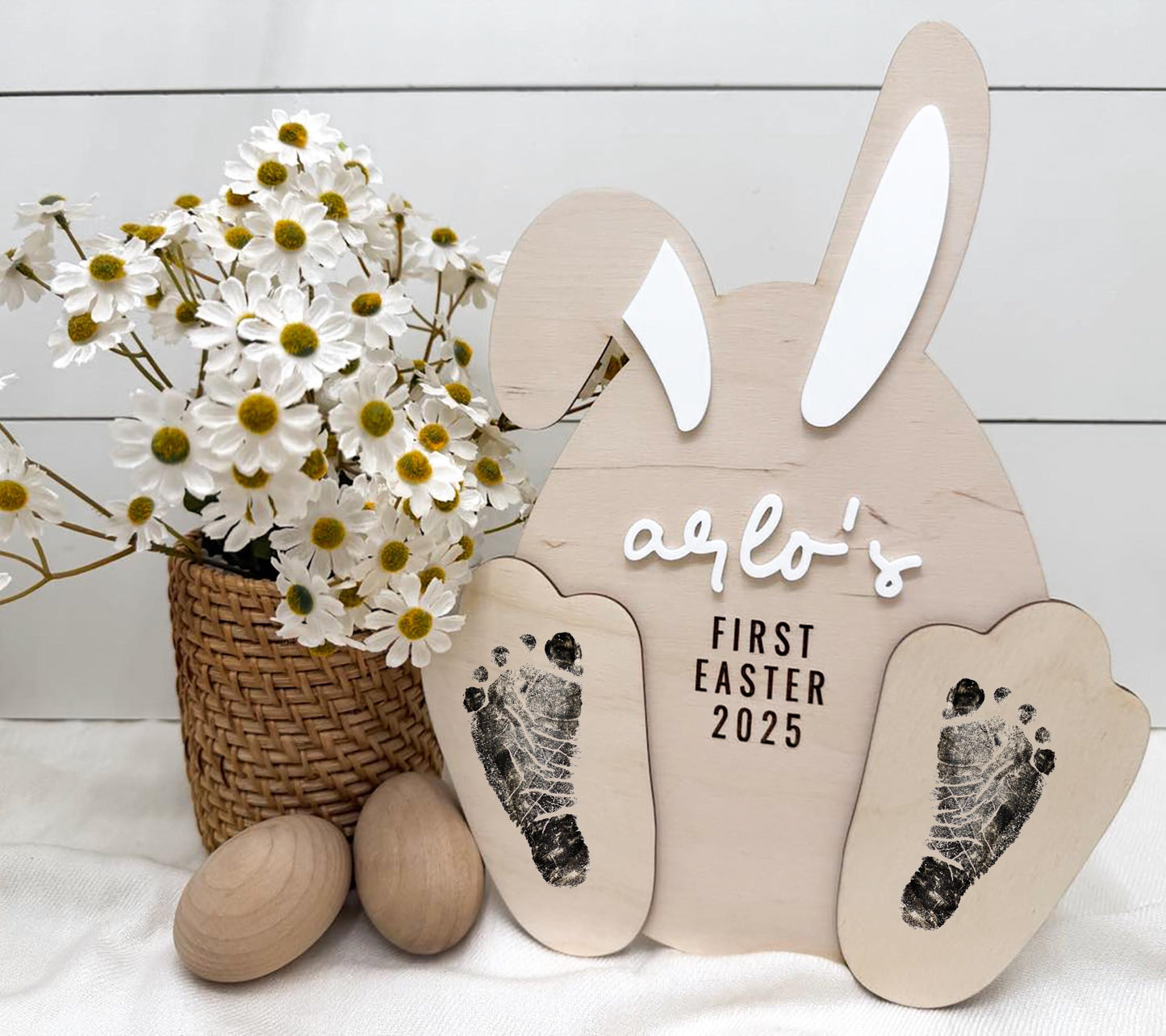 Personalized DIY Baby's First Easter Footprint Sign
