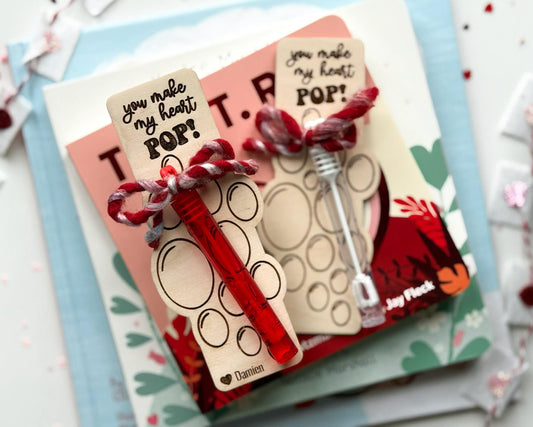 Personalized Valentine's Day Wooden Bubble Card