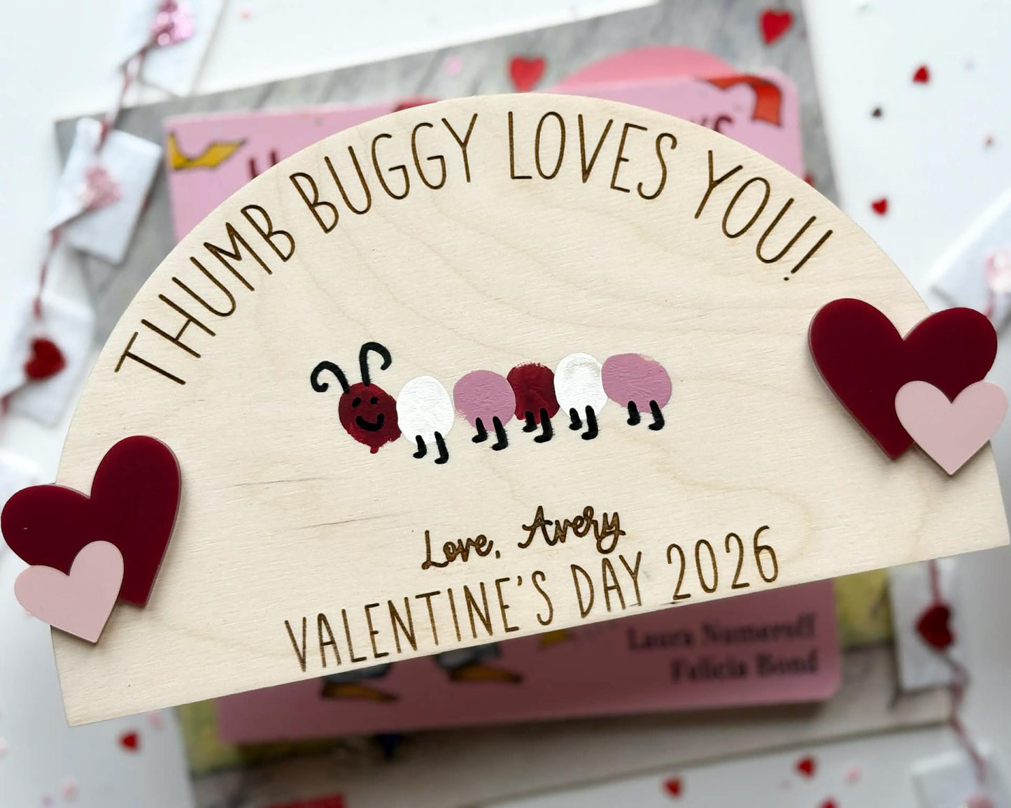 DIY Thumb Buggy Loves You Valentine Sign