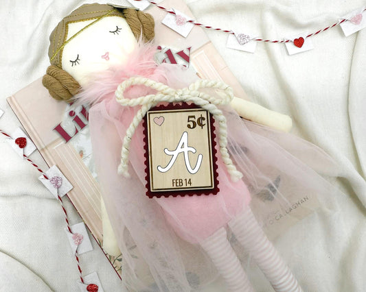 Personalized Postage Valentine Basket Tag