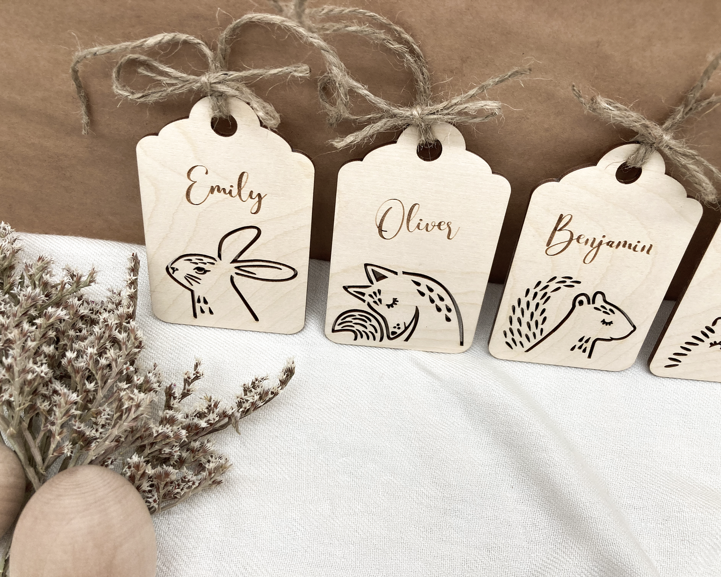 Personalized Wooden Bunny Easter Basket Tags
