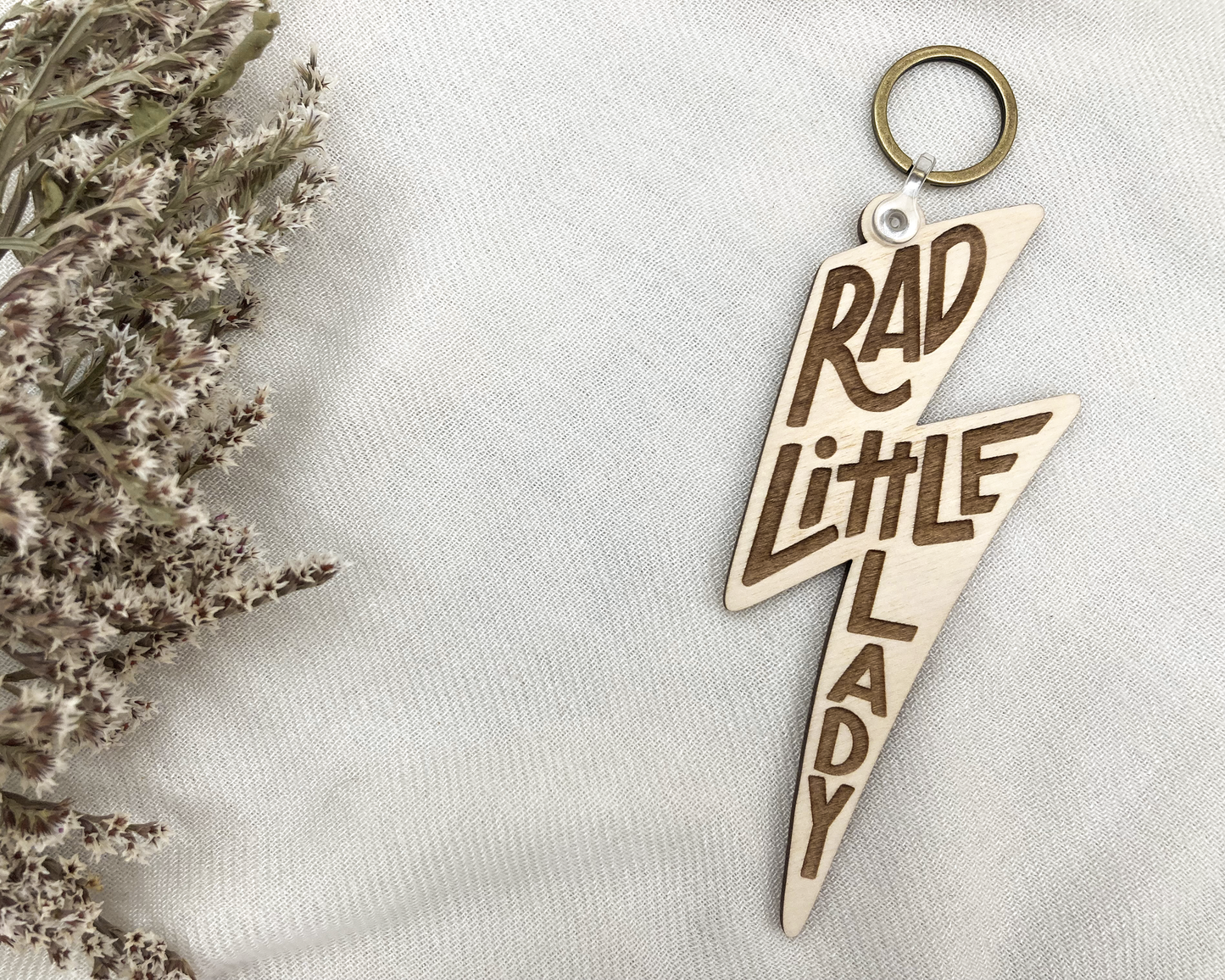 Lightening Bolt "RAD" Keychain