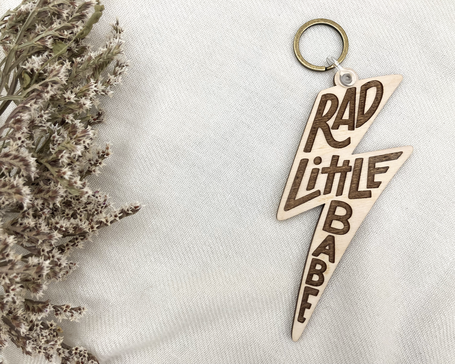 Lightening Bolt "RAD" Keychain