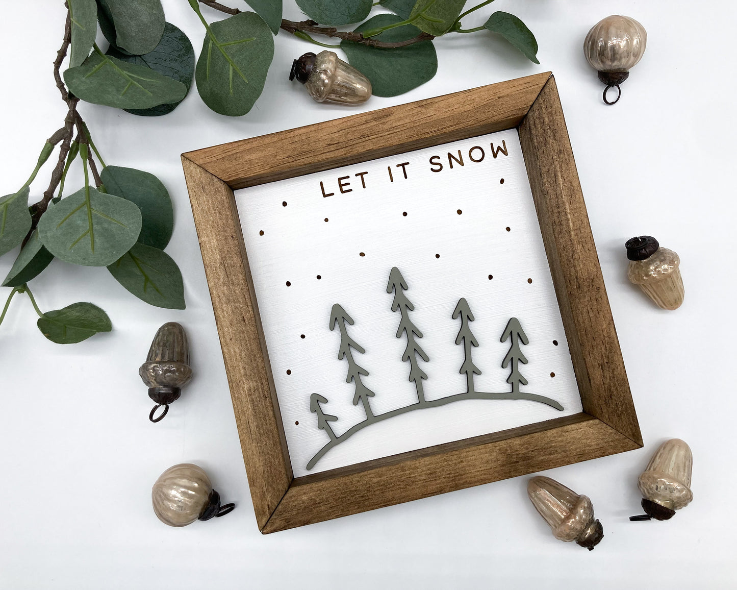 "Let It Snow" Christmas Wood Sign