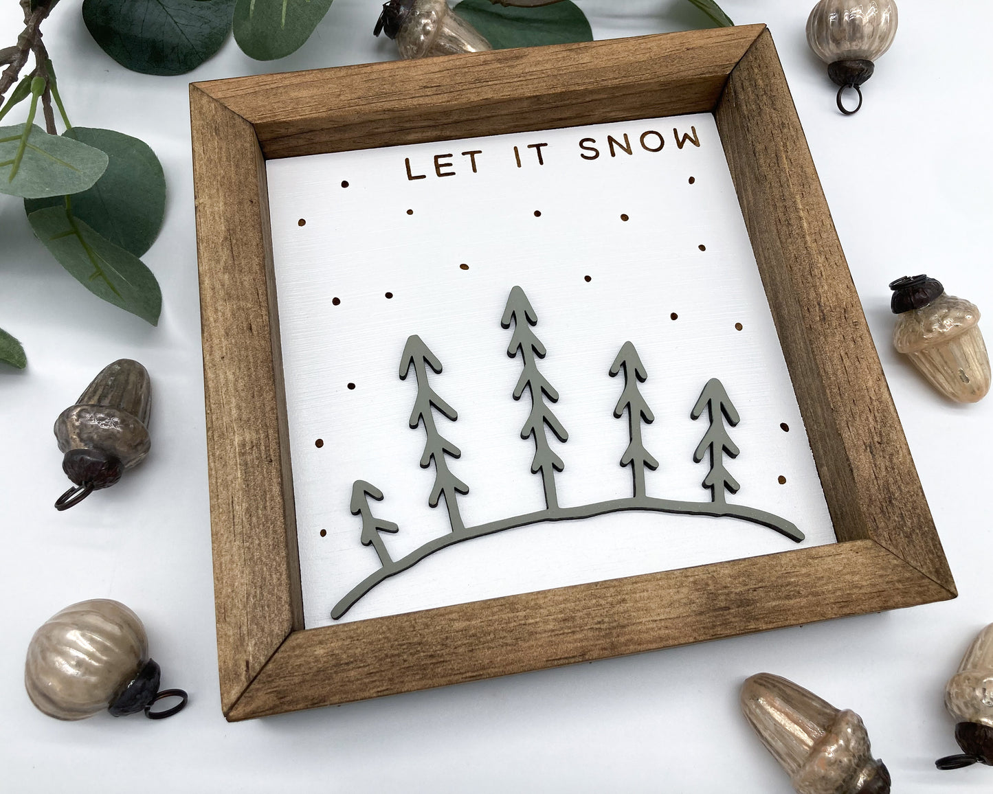 "Let It Snow" Christmas Wood Sign